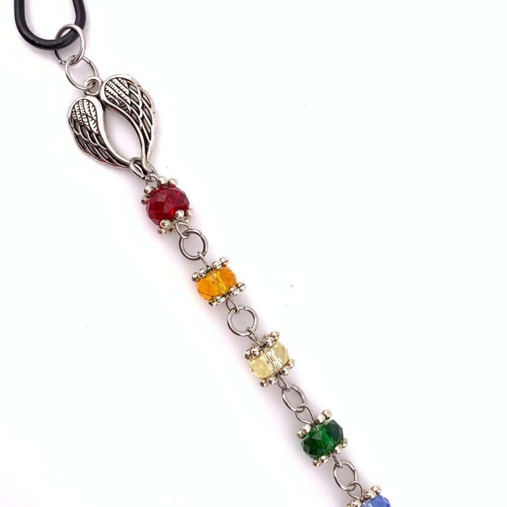 Angel Wings Rainbow Rear View Mirror Car Charm Prism Suncatcher CC119